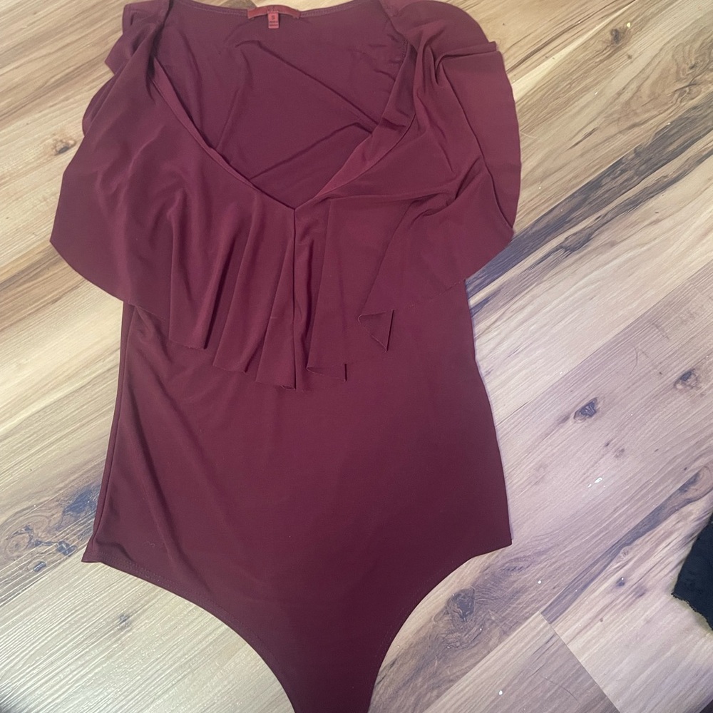 Elegant Burgundy Women's bodysuit